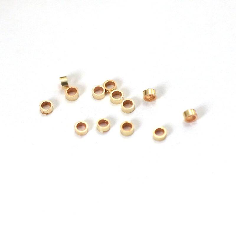 14/20 gold-filled knijpkraaltjes buisvorm (ca. 2x1mm) - 1 stuk