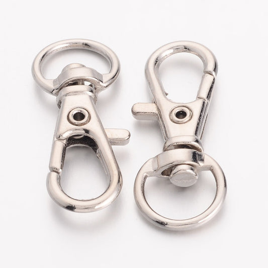Karabijnsluiting 32,5×11mm zilverkleurig