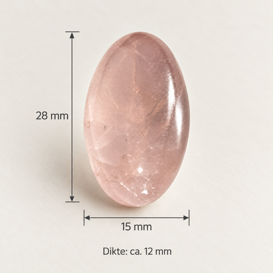 Rozenkwarts cabochon ovaal 28 x 15 mm